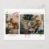 Cartes Pour Fêtes Annuelles Joyeuses vacances Script photo (Devant)