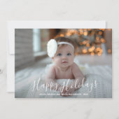 Cartes Pour Fêtes Annuelles Joyeuses vacances Script Photo de Noël (Devant)