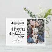 Cartes Pour Fêtes Annuelles Joyeuses vacances Script Photo de Noël (Debout devant)