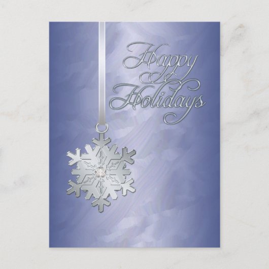 Cartes Pour Fêtes Annuelles Joyeuses vacances Silver Snowflake Blue Foil (Devant)