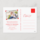 Cartes Pour Fêtes Annuelles Joyeuses Vacances Simple Brosse Script Photo moder (Dos)