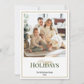 Cartes Pour Fêtes Annuelles Joyeuses Vacances Simple Élégante Une photo (Devant)