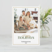 Cartes Pour Fêtes Annuelles Joyeuses Vacances Simple Élégante Une photo (Debout devant)