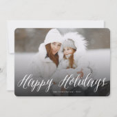 Cartes Pour Fêtes Annuelles Joyeuses vacances Simple Script blanc Photo modern (Devant)