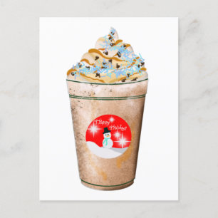 Cartes Pour Fêtes Annuelles Joyeuses Vacances Snowman Caramel Et Sprinkles Lat