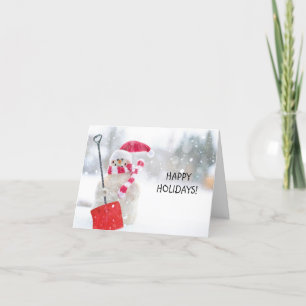 Cartes Pour Fêtes Annuelles Joyeuses vacances Snowman Christmas Holiday Card