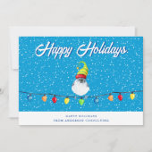 Cartes Pour Fêtes Annuelles Joyeuses vacances Snowy Bird Business (Devant)
