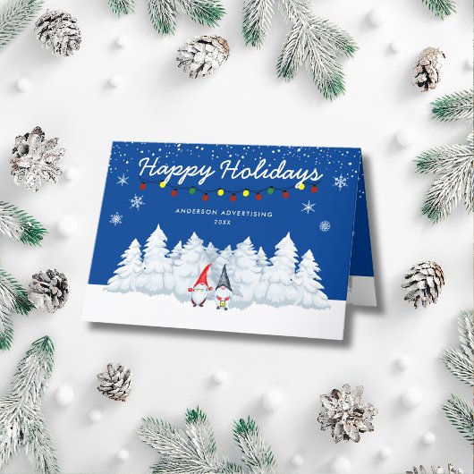 Cartes Pour Fêtes Annuelles Joyeuses vacances Snowy Gnomes Business