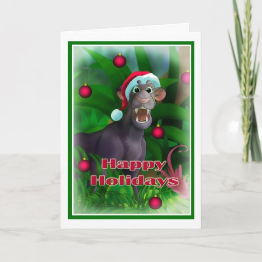 Cartes Pour Fêtes Annuelles Joyeuses vacances Style Jungle 003 (Devant)