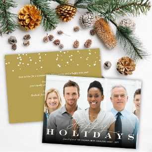 Cartes Pour Fêtes Annuelles Joyeuses vacances Typographie classique Photo Entr