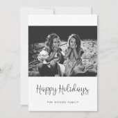 Cartes Pour Fêtes Annuelles Joyeuses vacances Whimsical Script photo (Devant)