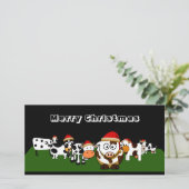 Cartes Pour Fêtes Annuelles Joyeuses vaches de Noël (Debout devant)