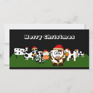 Cartes Pour Fêtes Annuelles Joyeuses vaches de Noël