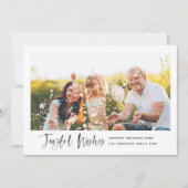 Cartes Pour Fêtes Annuelles Joyeuses Voeux Moderne Script Minimale Photo (Devant)