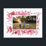 Cartes Pour Fêtes Annuelles Joyeux<br><div class="desc">Joyeux design de Noël abstrait à fleurs rouges</div>