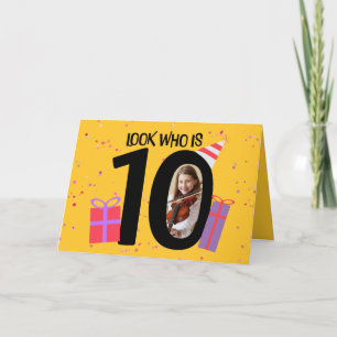 Cartes Pour Fêtes Annuelles Joyeux 10e anniversaire Big 10 cadre photo
