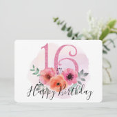 Cartes Pour Fêtes Annuelles Joyeux 16ème anniversaire (Debout devant)