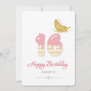 Cartes Pour Fêtes Annuelles Joyeux 16ème anniversaire