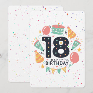 Cartes Pour Fêtes Annuelles Joyeux 18ème anniversaire