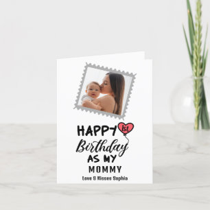 Cartes Pour Fêtes Annuelles Joyeux 1er anniversaire comme ma maman Photo perso