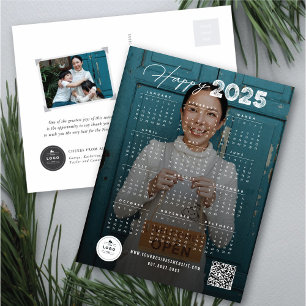 Cartes Pour Fêtes Annuelles Joyeux 2025 Calendrier de Script moderne Photo du