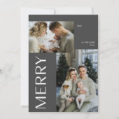 Cartes Pour Fêtes Annuelles Joyeux 2 Photo Collage moderne gris Noël (Devant)