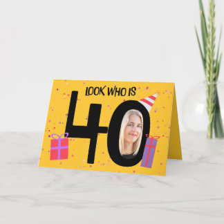 Cartes Pour Fêtes Annuelles Joyeux 40e anniversaire Big 40 cadre photo