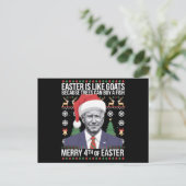 Cartes Pour Fêtes Annuelles Joyeux 4 ème de Pâques Funny Biden Vilain Noël (Debout devant)
