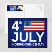 Cartes Pour Fêtes Annuelles Joyeux 4 juillet (Devant / Derrière)