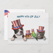 Cartes Pour Fêtes Annuelles Joyeux 4 juillet (Devant / Derrière)