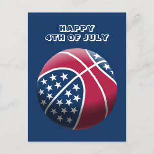 Cartes Pour Fêtes Annuelles Joyeux 4 juillet basket-ball