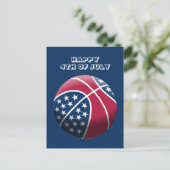 Cartes Pour Fêtes Annuelles Joyeux 4 juillet basket-ball (Debout devant)