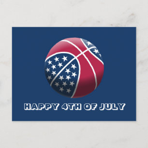 Cartes Pour Fêtes Annuelles Joyeux 4 juillet basket-ball