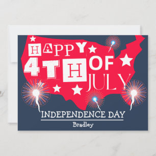 Cartes Pour Fêtes Annuelles Joyeux 4 juillet fête de l'Indépendance