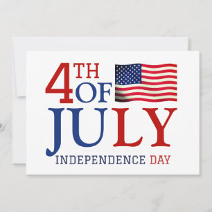 Cartes Pour Fêtes Annuelles Joyeux 4 juillet Fête de l'Indépendance Rouge blan