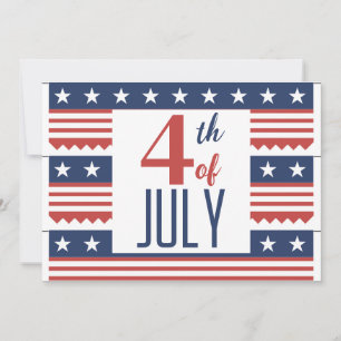 Cartes Pour Fêtes Annuelles Joyeux 4 juillet Fête de l'Indépendance rouge blan