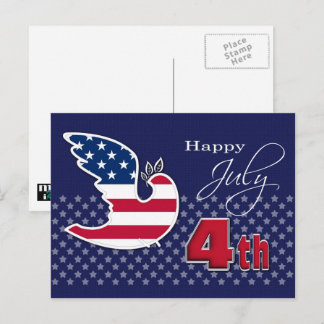 Cartes Pour Fêtes Annuelles Joyeux 4 juillet. Peace Dove Patriotic
