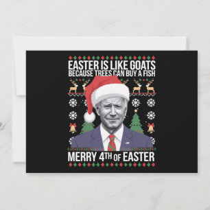 Cartes Pour Fêtes Annuelles Joyeux 4ème de Pâques Drôle de Biden Noël sale 