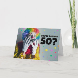 Cartes Pour Fêtes Annuelles Joyeux 50e anniversaire Déplaisant Clown Humour