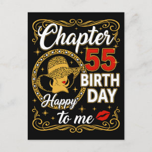 Cartes Pour Fêtes Annuelles Joyeux 55e Anniversaire Femme au Chapeau Léopard