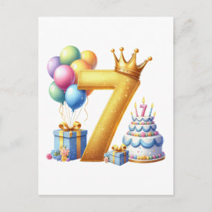 Cartes Pour Fêtes Annuelles Joyeux 7ème Anniversaire