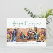 Cartes Pour Fêtes Annuelles Joyeux âge drôle quatre photo vert Noël (Debout devant)