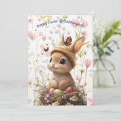 Cartes Pour Fêtes Annuelles Joyeux agneau lapin de Pâques (Debout devant)