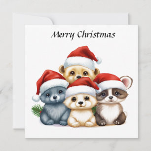 Cartes Pour Fêtes Annuelles Joyeux animaux de Noël