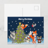 Cartes Pour Fêtes Annuelles Joyeux animaux de Noël (Devant / Derrière)