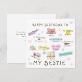 Cartes Pour Fêtes Annuelles Joyeux Anniversaire À Ma Bestie (Devant / Derrière)