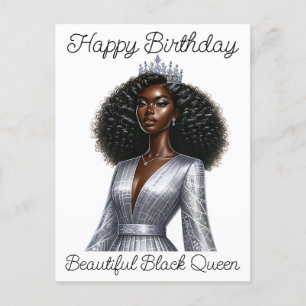 Cartes Pour Fêtes Annuelles Joyeux anniversaire belle reine noire melanin sist