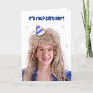 Cartes Pour Fêtes Annuelles Joyeux anniversaire Big Hair 80s Humour fille