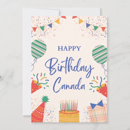 Cartes Pour Fêtes Annuelles Joyeux anniversaire Canada (Devant)
