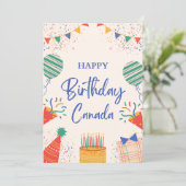 Cartes Pour Fêtes Annuelles Joyeux anniversaire Canada (Debout devant)